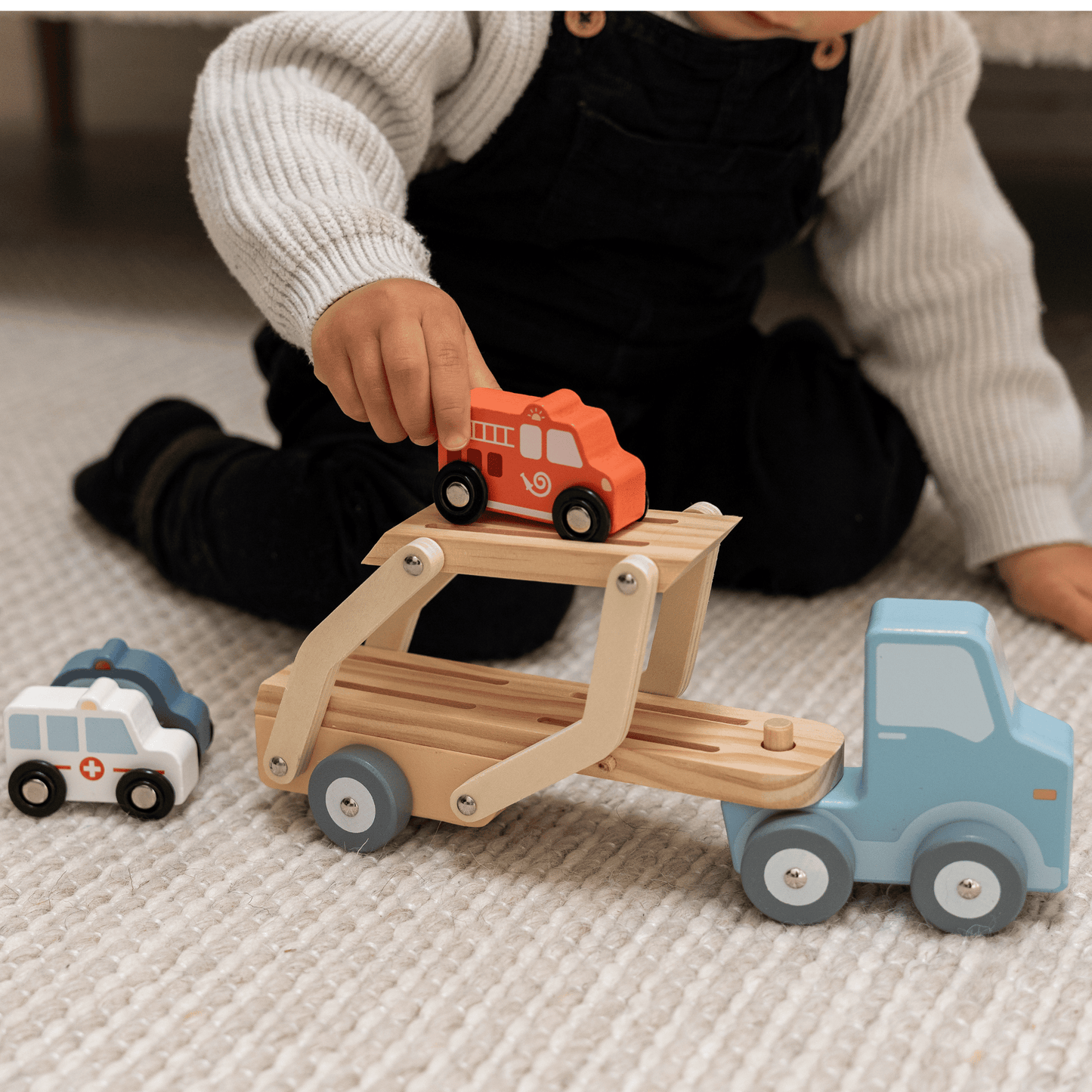 TimberTale Transportwagen met Reddingsvoertuigen - TimberTale