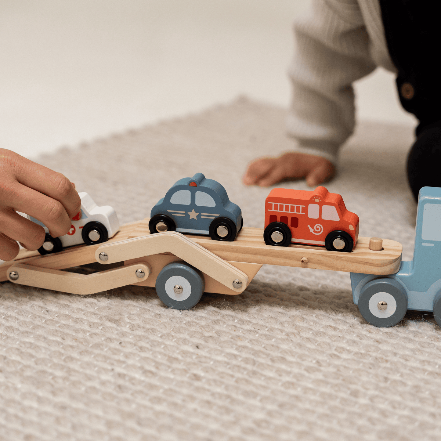 TimberTale Transportwagen met Reddingsvoertuigen - TimberTale