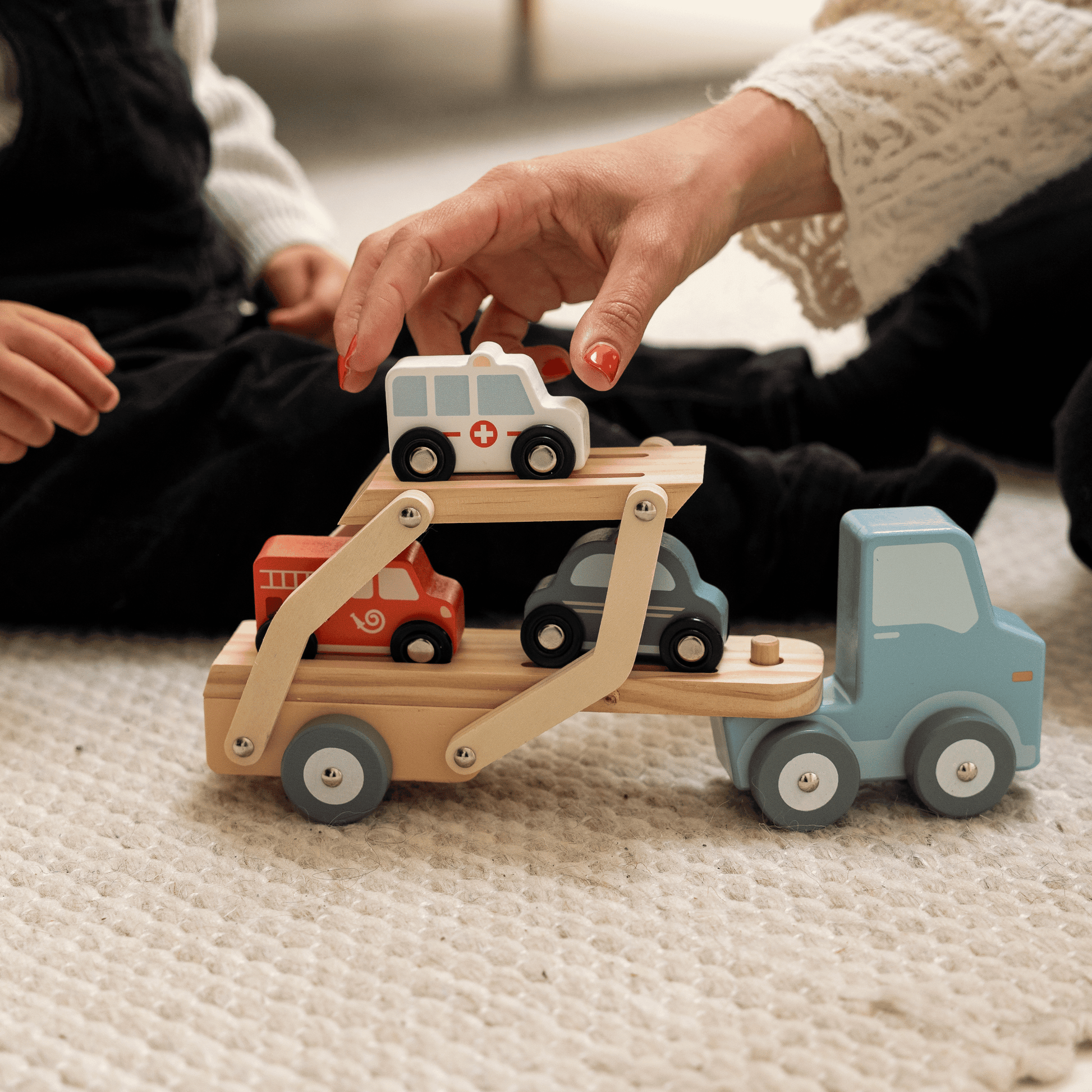 TimberTale Transportwagen met Reddingsvoertuigen - TimberTale