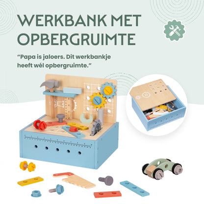 Werkbank Bouwset - Speelgoed gereedschapskist 52- delig